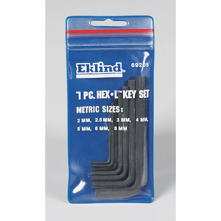 Eklind Eklind Hex-L 2-8 mm Metric Short Arm Hex L-Key Set 7 pc 69205